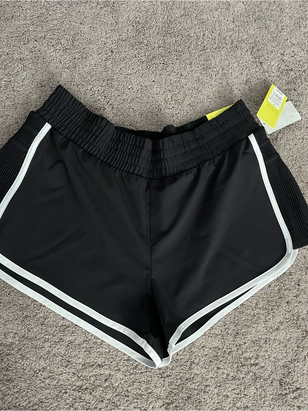Black athletic  Shorts with White Trim